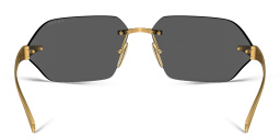 Shop PRADA Rimless Wide Irregular Sunglasses in Satin Yellow Gold online.