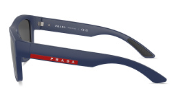 Shop Prada Linea Rossa Square Sunglasses in Blue online.
