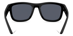 Shop Prada Linea Rossa Logo Signature Square Sunglasses in Matte Black online.