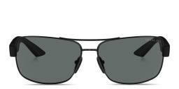 Shop Prada Linea Rossa Logo Signature Wide Pillow Sunglasses in Black online.