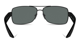 Shop Prada Linea Rossa Logo Signature Wide Rectangle Sunglasses in Black online.