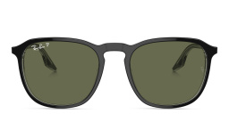 Ray-Ban Embossed Logo Unisex Square Sunglasses in Black – Product Photo 1