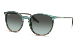 Shop Ray-Ban Unisex Panthos Sunglasses in Striped Blue & Green online.