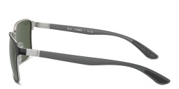 Shop Ray-Ban Unisex Square Sunglasses in Black On Silver online.