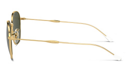 Shop Ray-Ban Logo Unisex Round Sunglasses in Gold online.