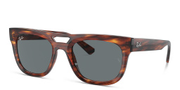 Shop Ray-Ban Phil Unisex Square Sunglasses in Striped Havana online.