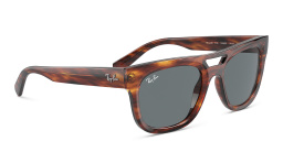Shop Ray-Ban Phil Unisex Square Sunglasses in Striped Havana online.
