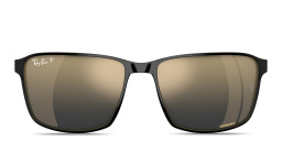 Shop Ray-Ban Chromance Unisex Square Sunglasses in Black online.