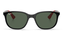 Shop Ray-Ban Junior Kids Square Sunglasses in Black online.
