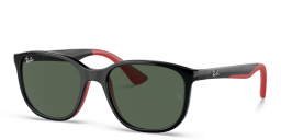 Shop Ray-Ban Junior Kids Square Sunglasses in Black online.