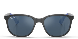 Shop Ray-Ban Junior Kids Square Sunglasses in Grey On Blue online.
