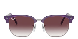 Shop Ray-Ban Junior New Clubmaster Kids Irregular Sunglasses in Opal Violet On Silver online.