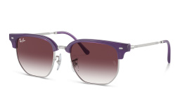 Shop Ray-Ban Junior New Clubmaster Kids Irregular Sunglasses in Opal Violet On Silver online.