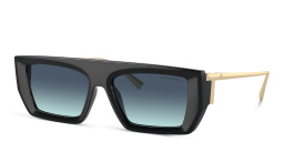 Shop TIFFANY Rectangle Sunglasses in Black online.