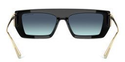 Shop TIFFANY Rectangle Sunglasses in Black online.