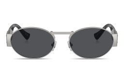 VERSACE Medusa Unisex Oval Sunglasses in Silver – Product Photo 1