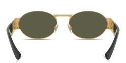 نظارات شمسية بيضاوية بشعار ميدوسا للجنسين من فيرزاتشي بلون ذهبي - صورة المنتج 4