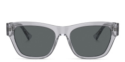 VERSACE Medusa Square Sunglasses in Grey Transparent – Product Photo 1