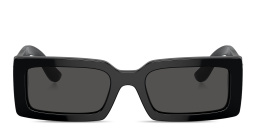 Shop Dolce & Gabbana Rectangle Sunglasses in Black online.