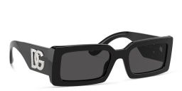 Shop Dolce & Gabbana Rectangle Sunglasses in Black online.