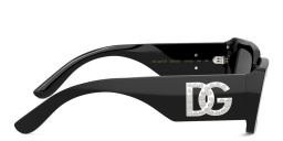 Shop Dolce & Gabbana Rectangle Sunglasses in Black online.