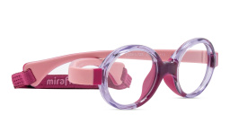 Mira Flex Flexible & Safe Kids Oval Eyeglasses in Translucent Light Lilac Dark Pink – Product Photo 2