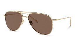 Shop GIORGIO ARMANI Logo Pilot Sunglasses in Pale Gold online.