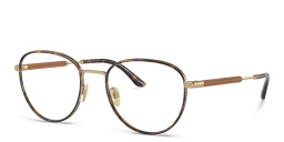 Shop GIORGIO ARMANI Panthos Eyeglasses in Matte Pale Gold online.