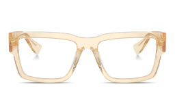 MIU MIU Rectangle Eyeglasses in Transparent Sand – Product Photo 1