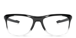 Shop Oakley Wide Rectangle Eyeglasses in Polished Black Fade online.