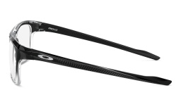 Shop Oakley Wide Rectangle Eyeglasses in Polished Black Fade online.
