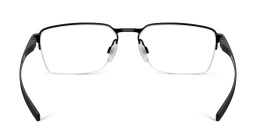 Shop Oakley Half-Rim Wide Rectangle Eyeglasses in Satin Black online.