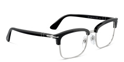 Shop PERSOL Unisex Rectangle Eyeglasses in Black online.