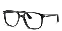 Shop PERSOL Greta Unisex Aviator Eyeglasses in Black online.