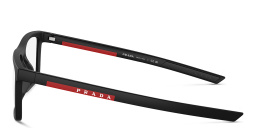 Shop Prada Linea Rossa Wide Rectangle Eyeglasses in Matte Black online.