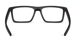 Shop Prada Linea Rossa Wide Rectangle Eyeglasses in Matte Black online.