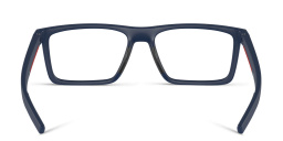 Shop Prada Linea Rossa Wide Rectangle Eyeglasses in Matte Blue online.