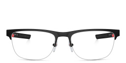 Prada Linea Rossa Half-Rim Wide Rectangle Eyeglasses in Matte Black – Product Photo 1