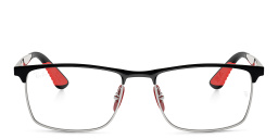 Ray-Ban Unisex Wide Rectangle Eyeglasses in Black On Silver – Product Photo 1