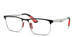 Ray-Ban Unisex Wide Rectangle Eyeglasses in Black On Silver – Product Photo 2