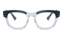 Shop Ray-Ban Mega Hawkeye Unisex Square Eyeglasses in Blue On Transparent Blue online.