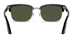 Shop PERSOL Unisex Rectangle Sunglasses in Black online.