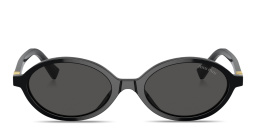 MIU MIU Miu Regard Oval Sunglasses in Black – Product Photo 1