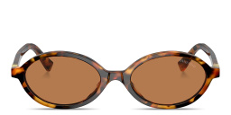 MIU MIU Miu Regard Oval Sunglasses in Light Havana – Product Photo 1