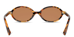 Shop MIU MIU Miu Regard Oval Sunglasses in Light Havana online.