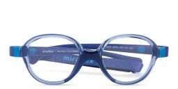 Mira Flex Logo Kids Round Eyeglasses in Blue – Product Photo 1