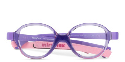 Mira Flex Logo Kids Round Eyeglasses in Purple – Product Photo 1