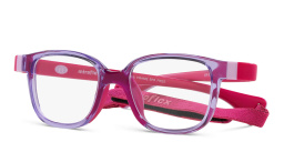 Shop Mira Flex Logo Kids Square Eyeglasses in Purple online.