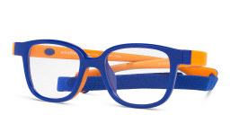 Mira Flex Logo Kids Square Eyeglasses in Blue – Product Photo 2