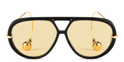 BOTTEGA VENETA Drop Wide Aviator Sunglasses in Black – Product Photo 1